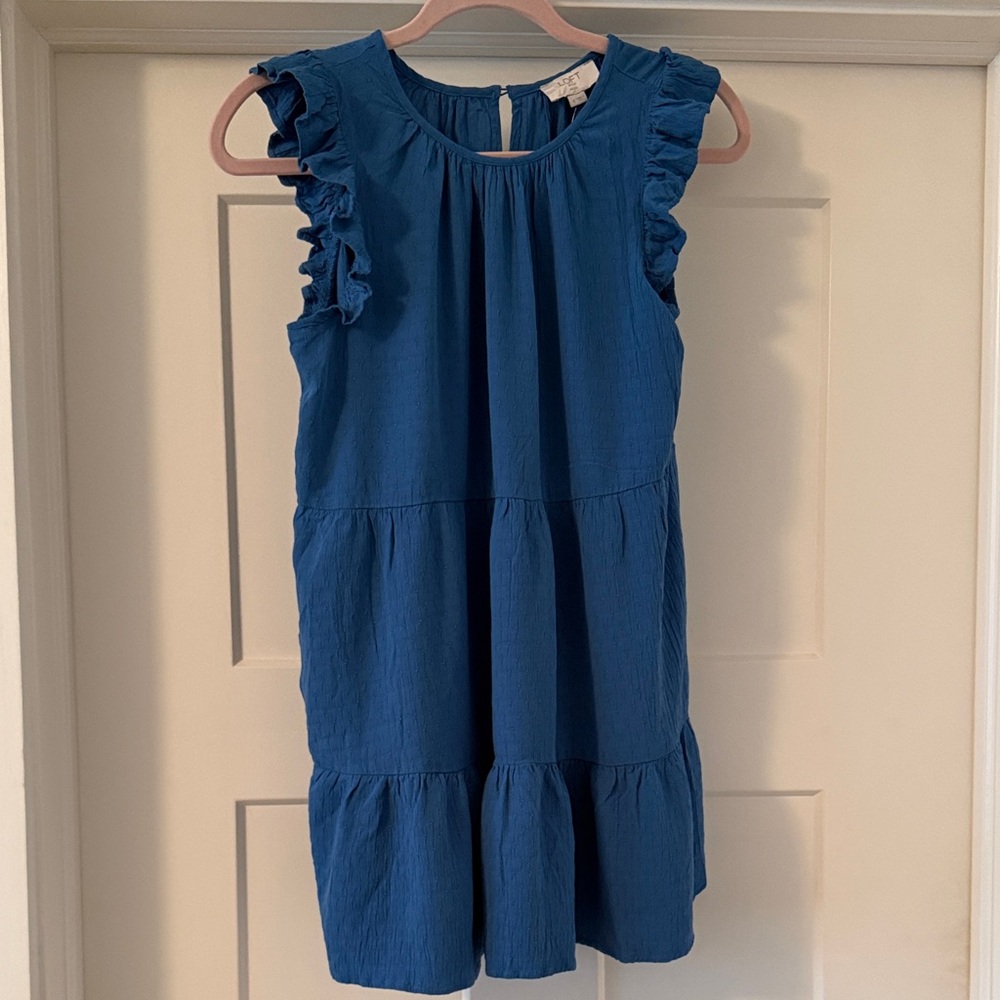 LOFT Blue Ruffle Dress